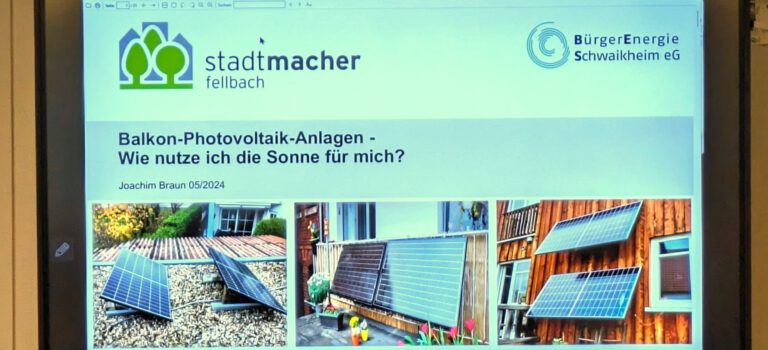 Stadtmacher wollen Stecker-PV-Aktion für Fellbach